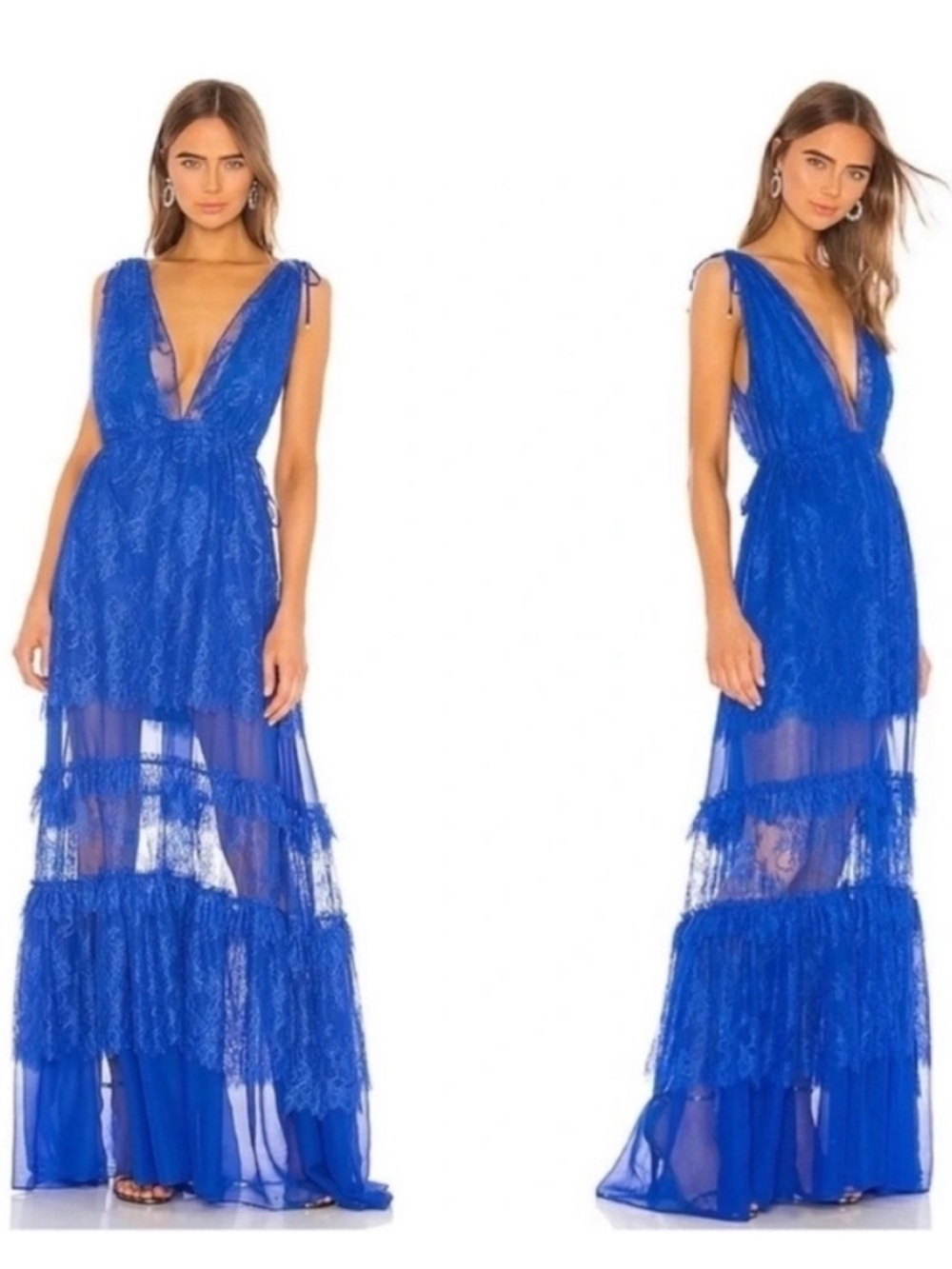 NWT Alexis Umbria Lace Maxi Dress Electric Blue